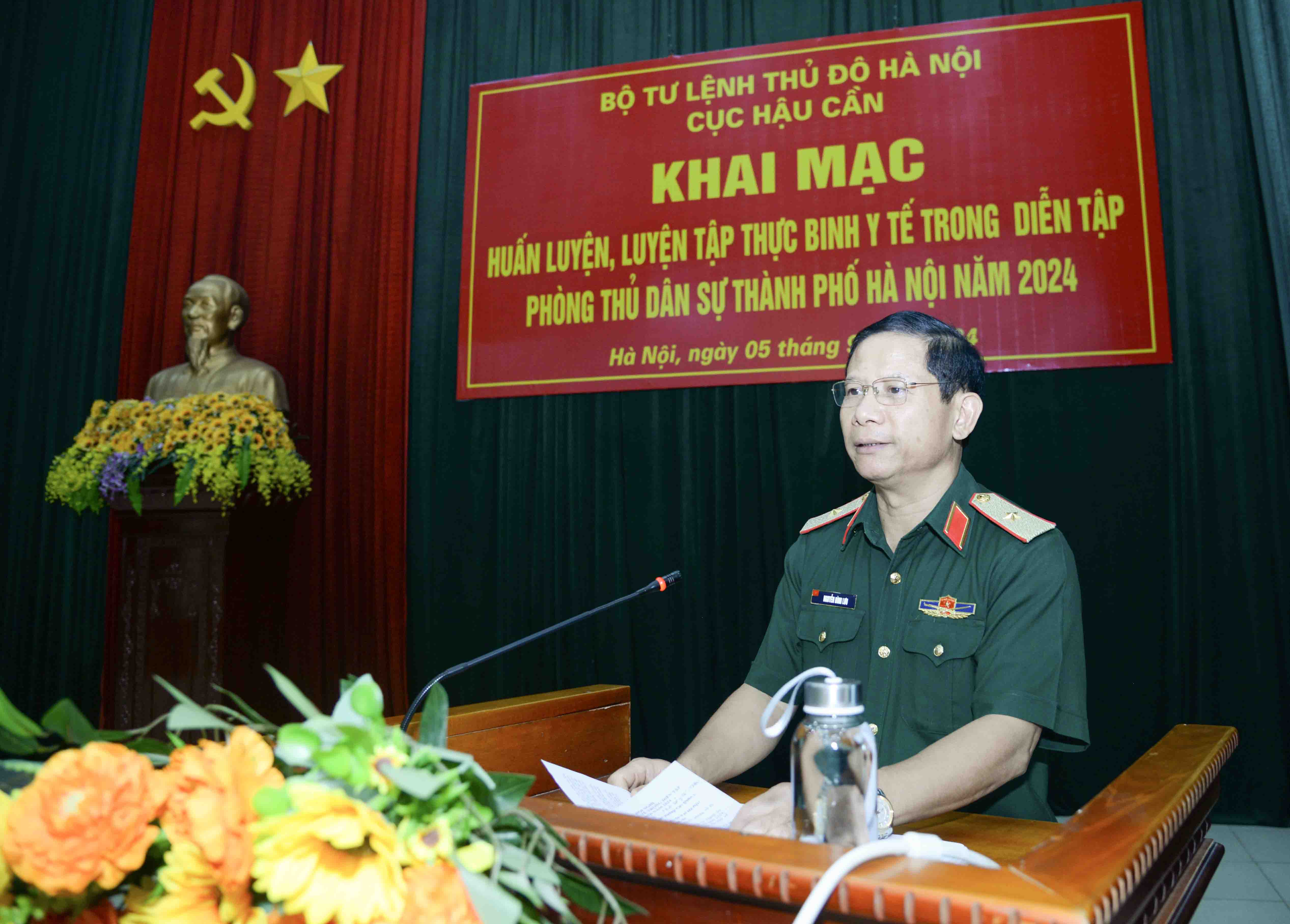 Bệnh viện Bỏng Quốc gia Lê Hữu Trác tham dự khai mạc lớp huấn luyện thực binh y tế trong diễn tập Phòng thủ dân sự thành phố Hà Nội năm 2024