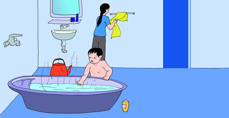 Hãy học cách tắm cho trẻ em 