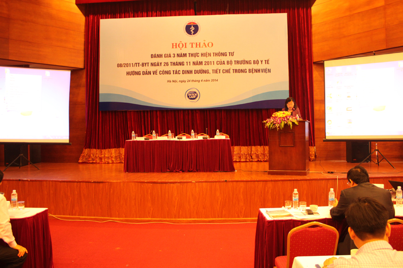 Hội thảo đánh giá 3 năm thực hiện thông tư 08/2001/TT-BYT, ngày 26/11/2011 của Bộ Y tế hướng dẫn về công tác dinh dưỡng, tiết chế trong bệnh viện